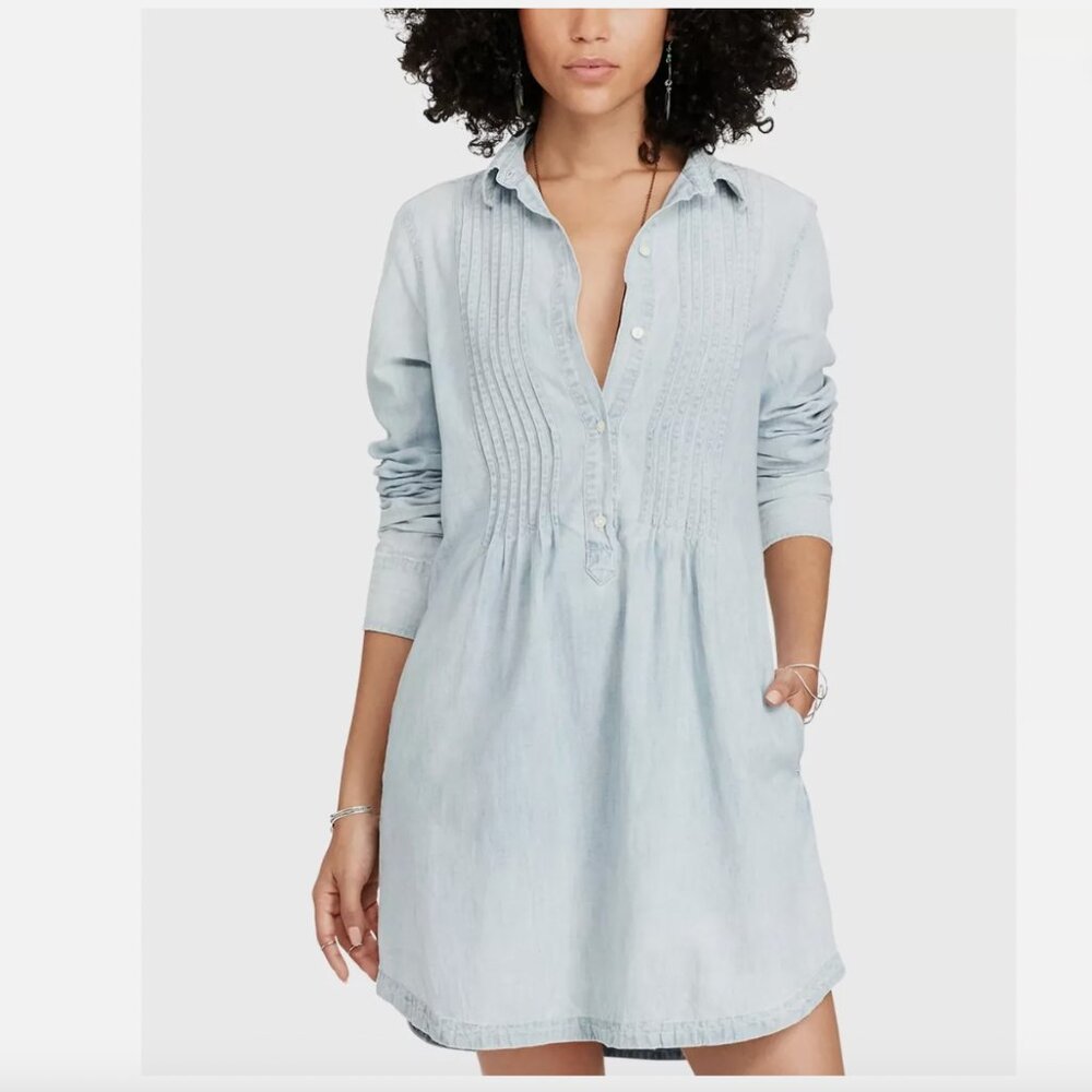 Denim & Supply Ralph Lauren Chambray Dress Pintuck Women's size Medium